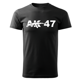 DRAGOWA koszulka z krótkim rękawem ak47, czarna 160g/m2