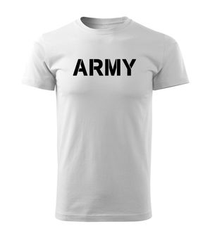 DRAGOWA koszulka z krótkim rękawem Army, biała 160g/m2