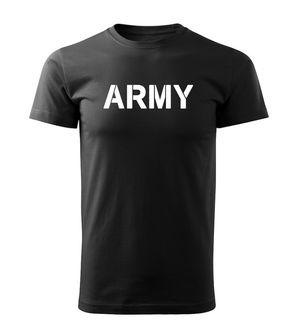 DRAGOWA koszulka z krótkim rękawem Army, czarna 160g/m2