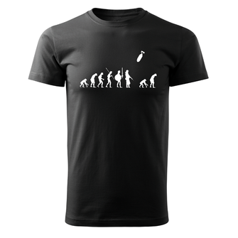 DRAGOWA koszulka z krótkim rękawem ewolucja, czarna 160g/m2