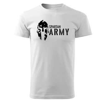DRAGOWA koszulka z krótkim rękawem spartan army, biała 160g/m2