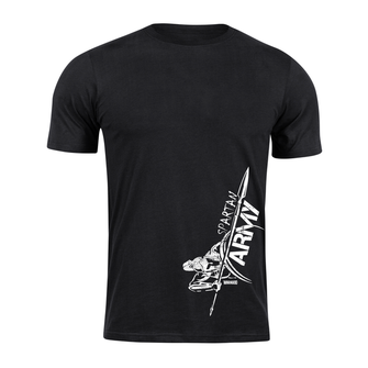 DRAGOWA koszulka z krótkim rękawem spartan army Myles, czarna 160g/m2