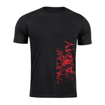 DRAGOWA koszulka z krótkim rękawem spartan army RedWar, czarna 160g/m2