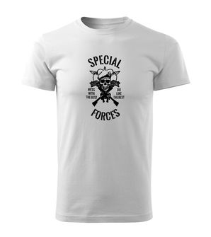 DRAGOWA koszulka z krótkim rękawem special forces, biała 160g/m2