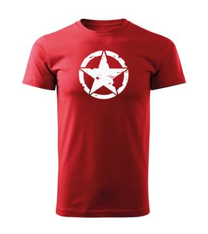 DRAGOWA koszulka z krótkim rękawem star, czerwona 160g/m2