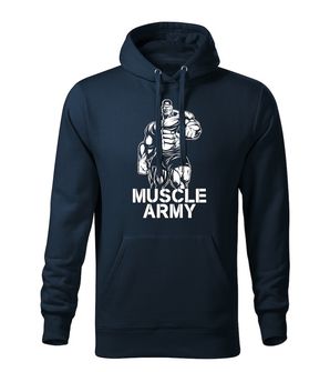 DRAGOWA męska bluza z kapturem muscle army man, granatowy 320g/m2