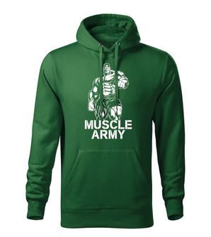 DRAGOWA męska bluza z kapturem muscle army man, zielony 320g/m2
