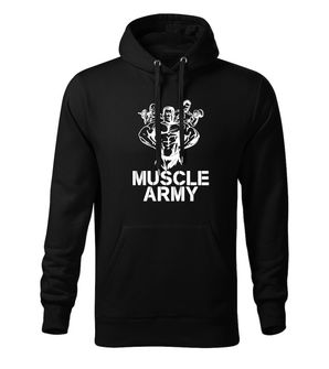 DRAGOWA męska bluza z kapturem muscle army team, czarny 320g/m2