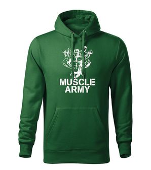 DRAGOWA męska bluza z kapturem muscle army team, zielony 320g/m2