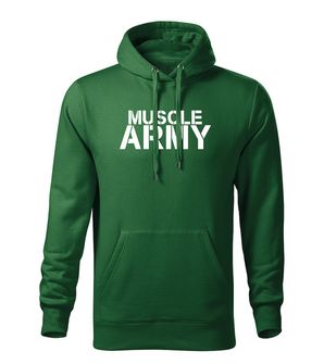 DRAGOWA męska bluza z kapturem muscle army, zielony 320g/m2