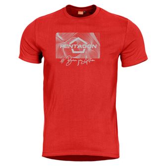 Pentagon Contour  tričko, czerwona