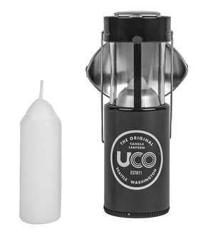 Zestaw latarni UCO Candle z odbłyśnikiem i neoprenowym etui, czarny