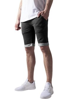 Męskie spodnie dresowe Short Urban Classics, szare-czarne