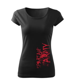 DRAGOWA krótka koszulka damska RedWar, czarna 150g/m2