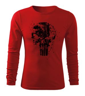 DRAGOWA Fit-T koszulka z długim rękawem Frank The Punisher, czerwona 160g/m2