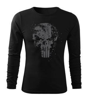 DRAGOWA Fit-T koszulka z długim rękawem Frank The Punisher, czarna 160g/m2