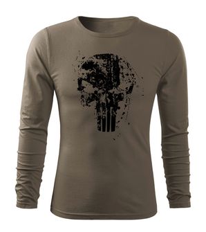 DRAGOWA Fit-T koszulka z długim rękawem Frank The Punisher, oliwkowa 160g/m2