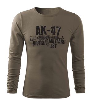 DRAGOWA Fit-T koszulka z długim rękawem Seneca AK-47, oliwkowa 160g/m2