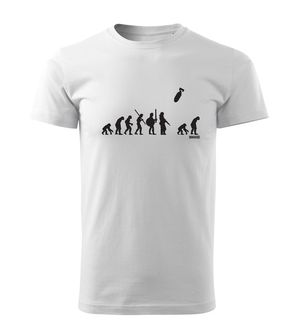 DRAGOWA koszulka z krótkim rękawem ewolucja, biała 160g/m2