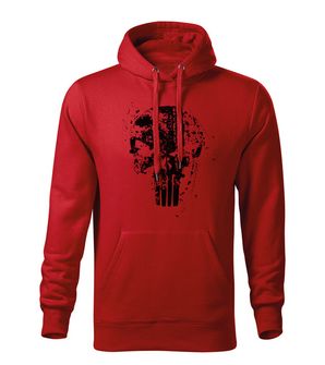 DRAGOWA męska bluza z kapturem Frank The Punisher, czerwony 320g/m2