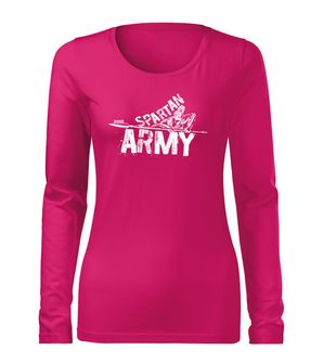 DRAGOWA Slim damska koszulka z długim rękawem Nabis, różowy 160g/m2