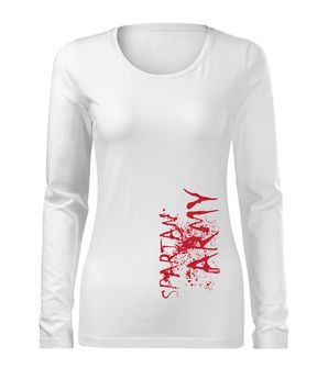 DRAGOWA Slim damska koszulka z długim rękawem War, biały 160g/m2
